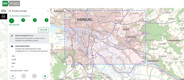 Druckfunktion mit eigenem Kartenstil